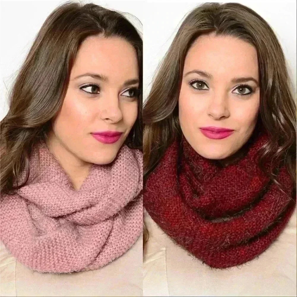 FUZZY KNIT INFINITY SCARF